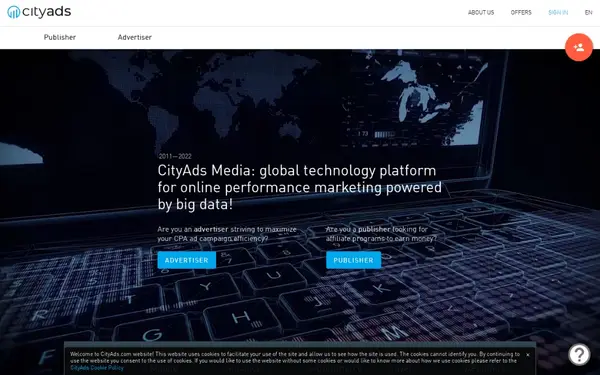 Cityads.com — скриншот