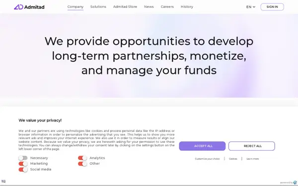 Admitad.com — скриншот